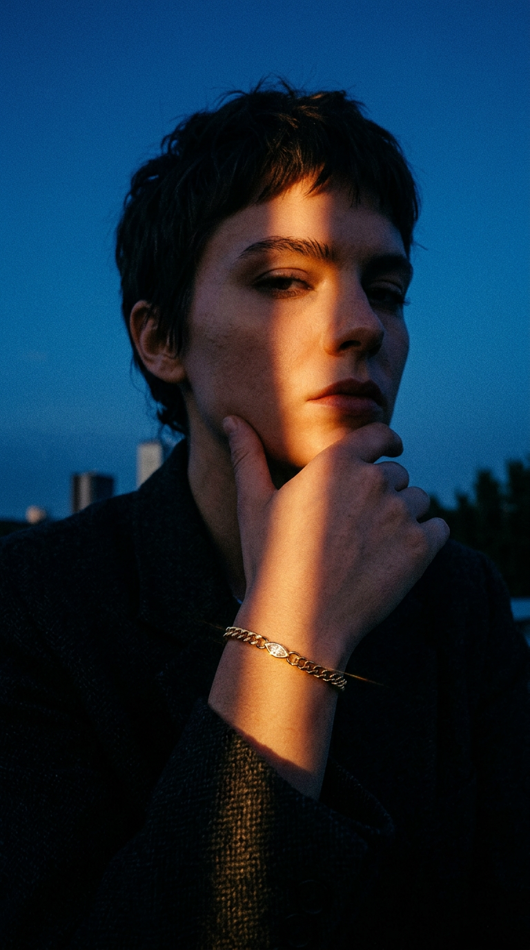 AI product shot of Cassia Curb Chain Bracelet