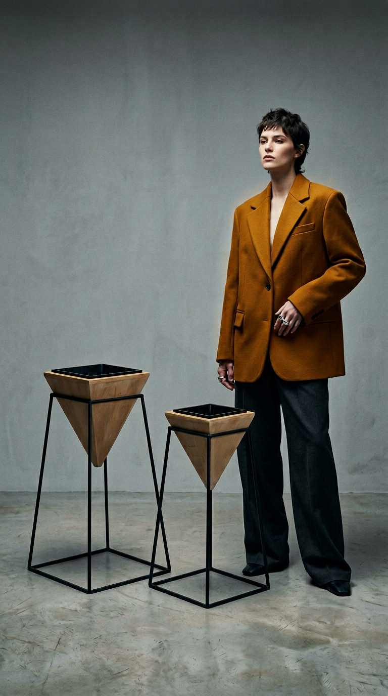 AI product shot of Zestaw Stared 2 doniczek