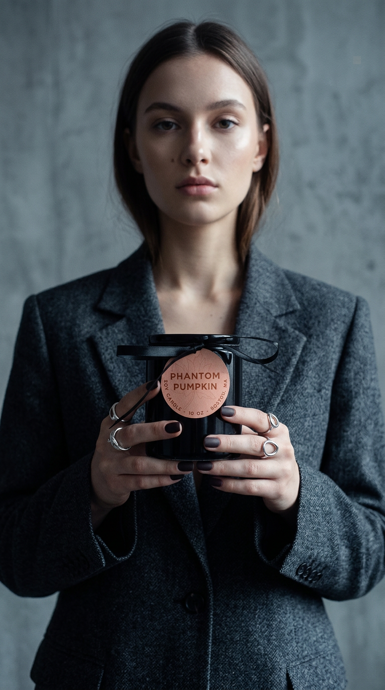 AI product shot of PHANTOM PUMPKIN - LIMITED EDITION CANDLE COLLECTION