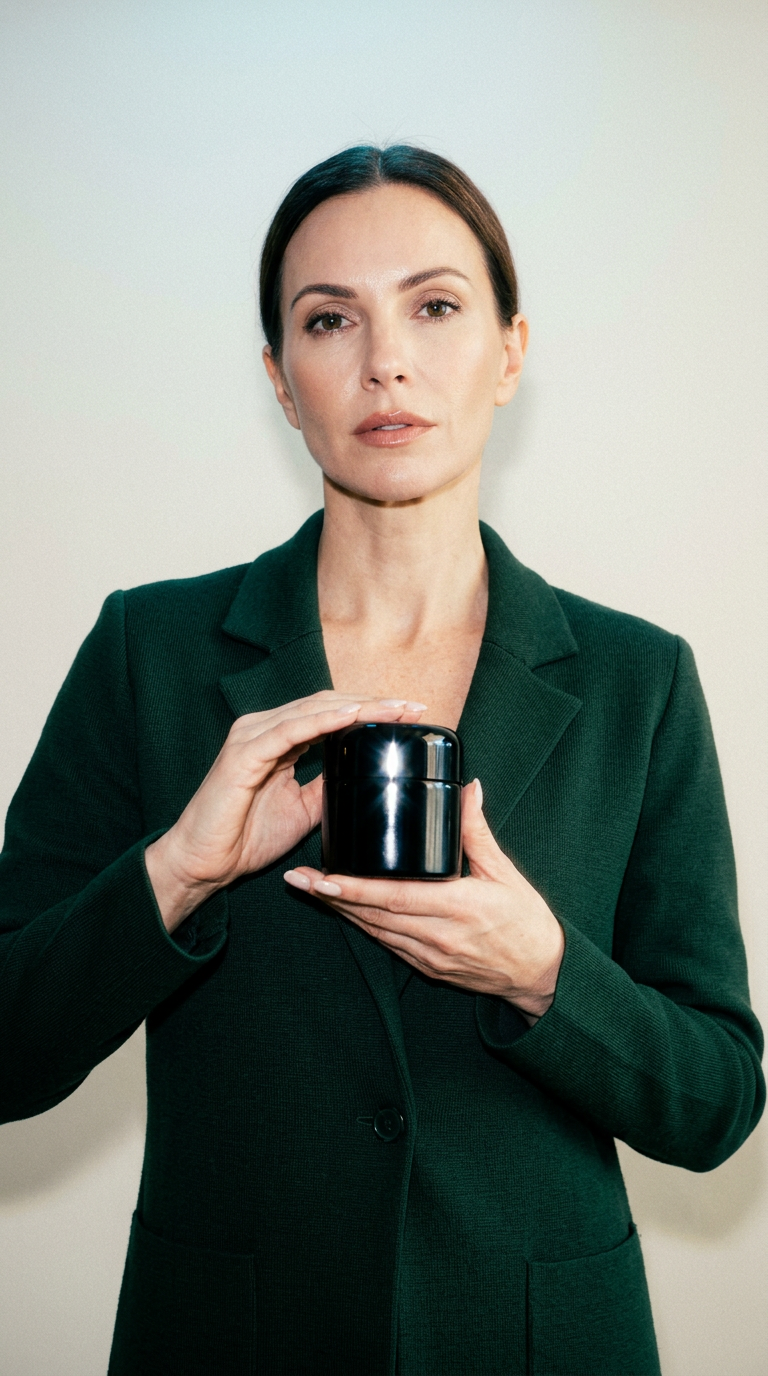 AI product shot of 60 ml Black Glass Screw Top Jar