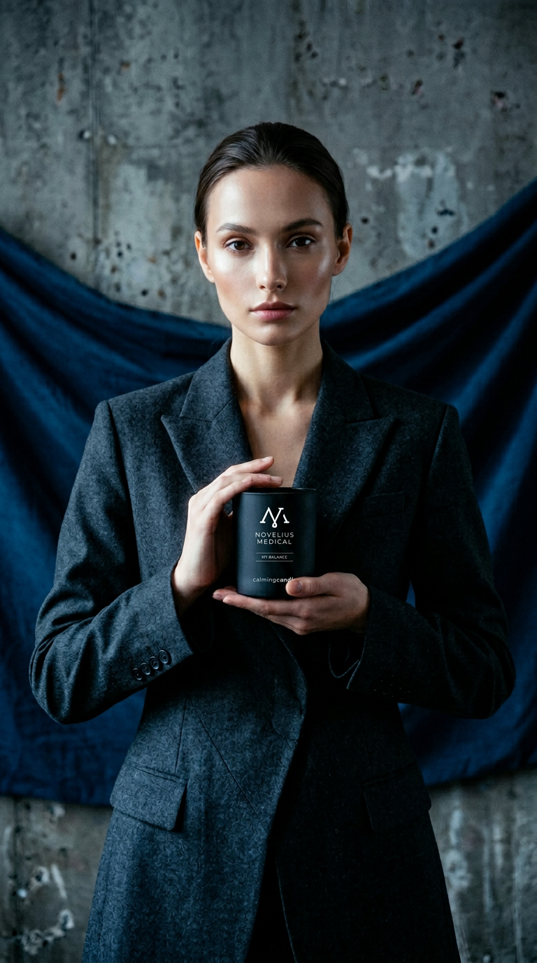 AI product shot of calming candle