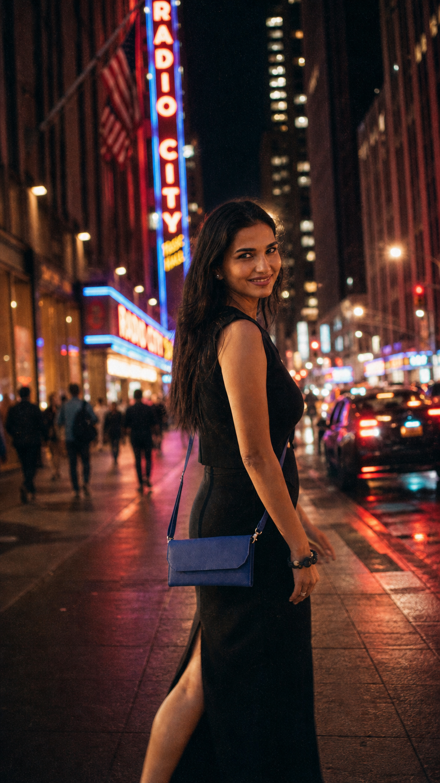 AI product shot of ZenKind Aura Flap Crossbody Bag – EORI Eucalyptus Vegan Leather
