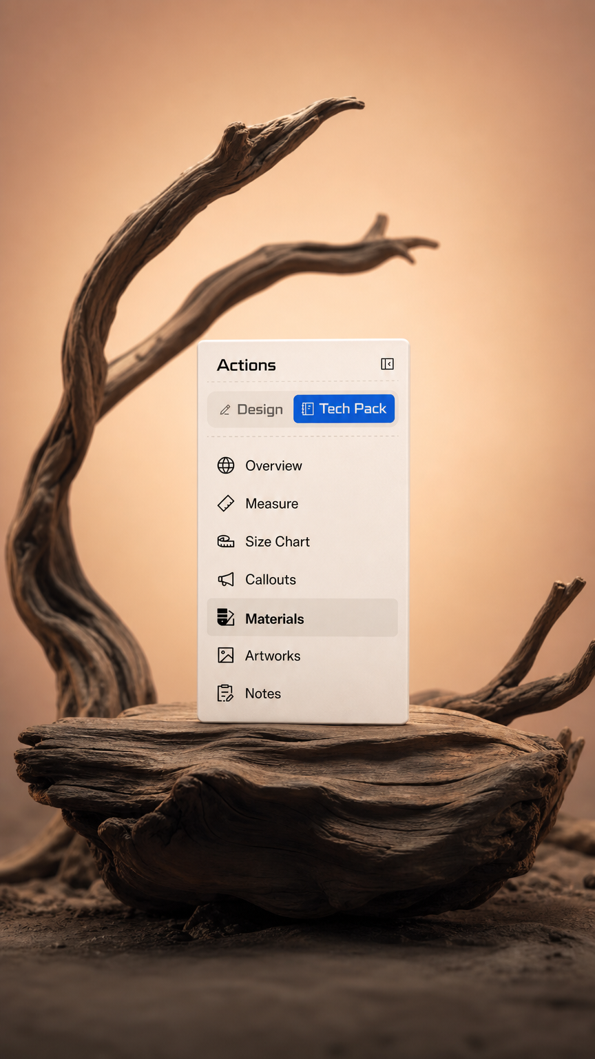AI product shot of Tech Pack Creator
