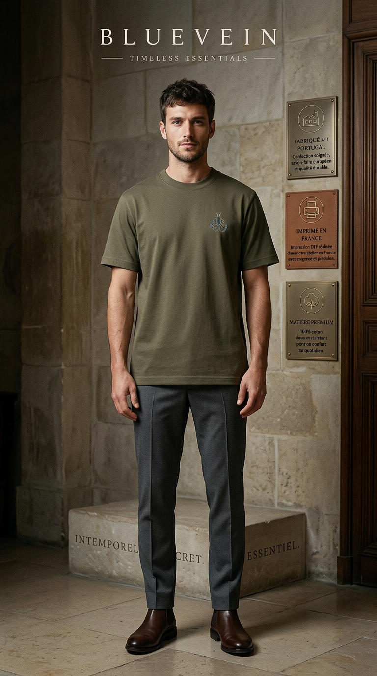 AI product shot of T-shirt oversized 240 - kaki