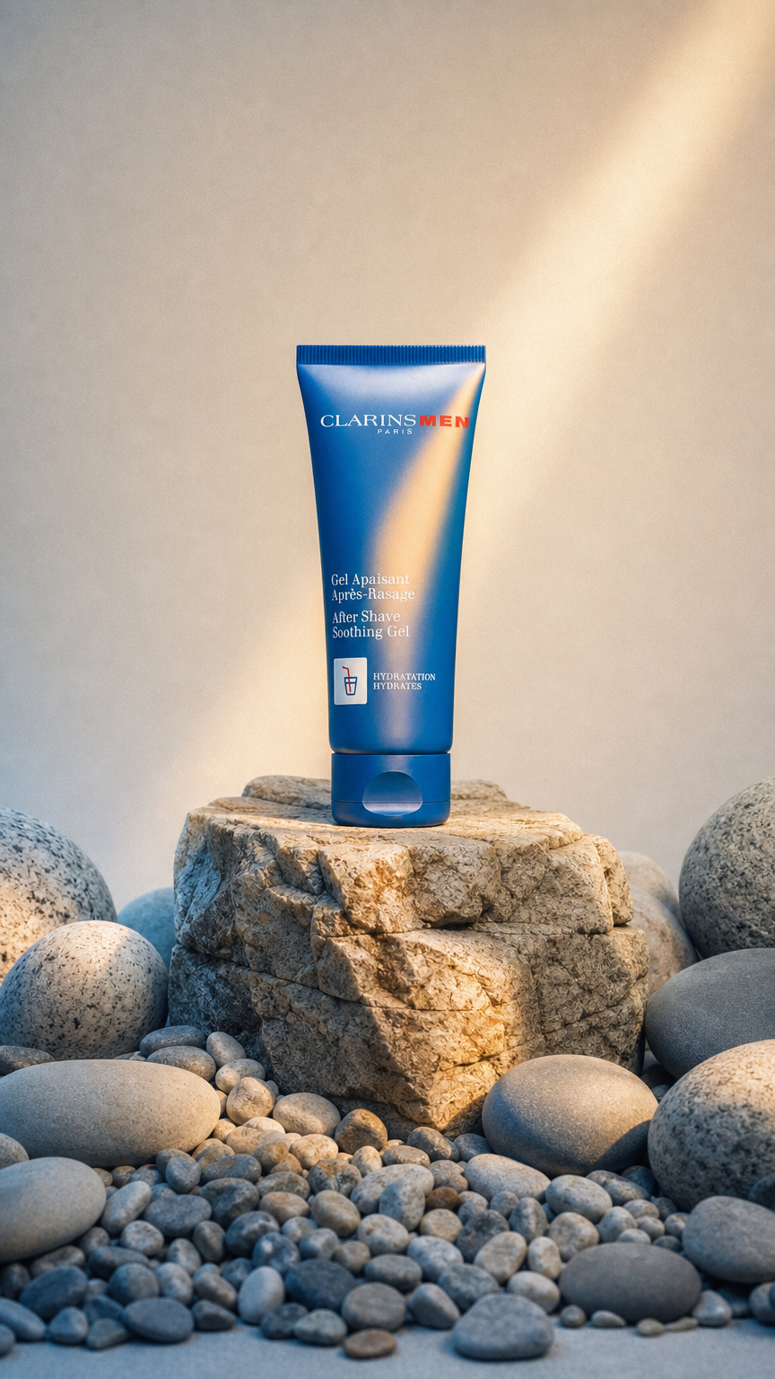 AI product shot of ClarinsMen After Shave Soothing Gel