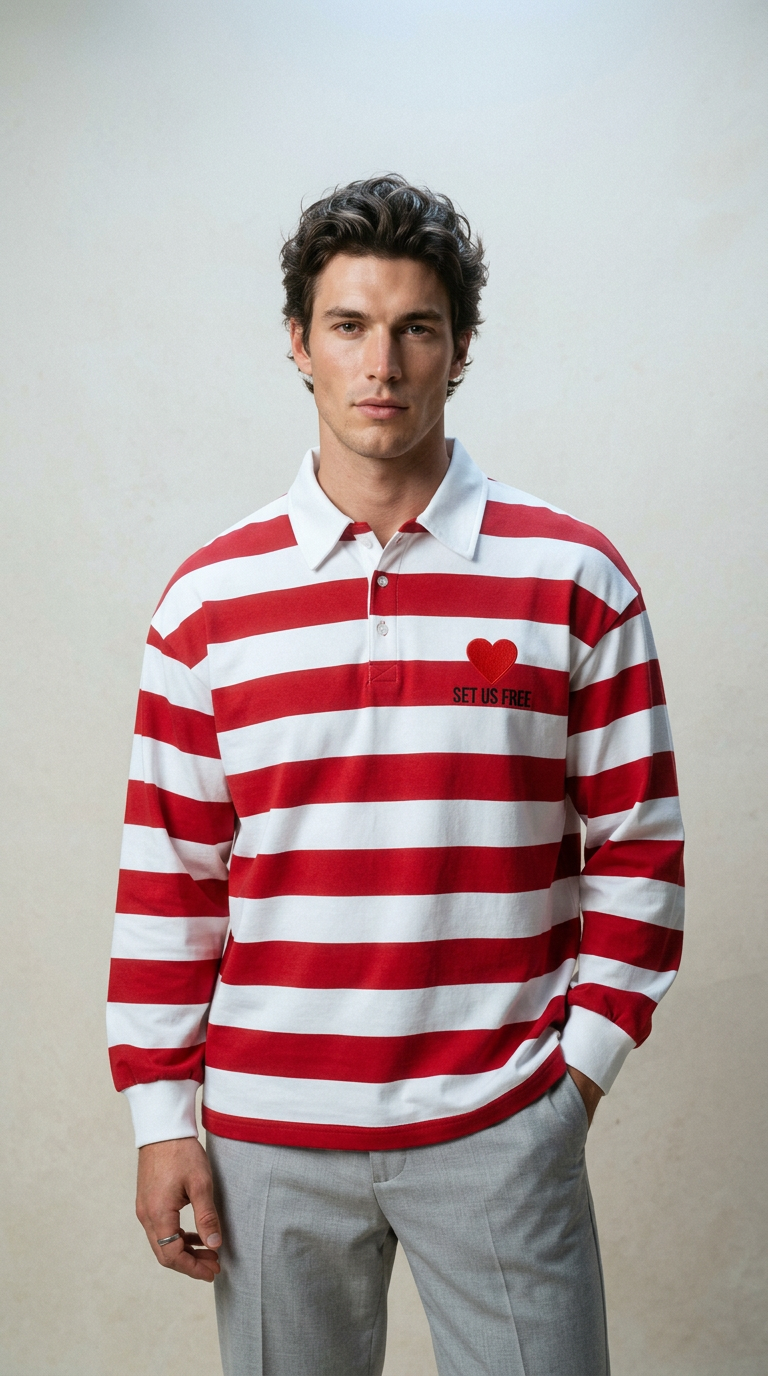 AI product shot of Striped long-sleeve jersey