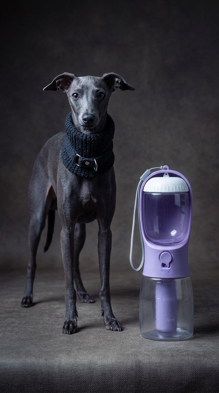 AI product shot of Multi-functional 3-in-1 Water Bottle for Dogs