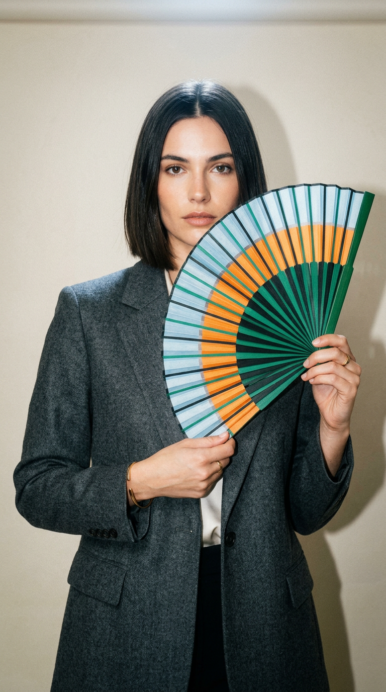 AI product shot of Double Rainbow Fan