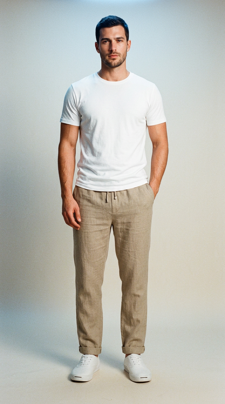 AI product shot of Premium Linen Pants – Breathable & Lightweight
