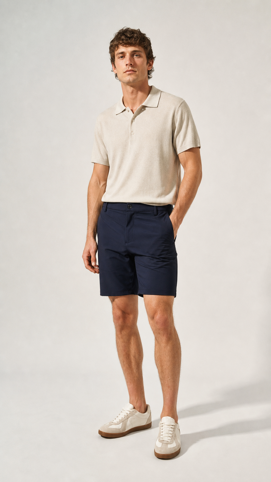 AI product shot of Luiz Hybrid Short - Navy