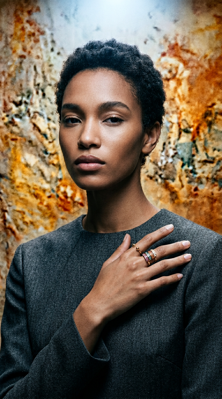 AI product shot of Gem Spinning Ring