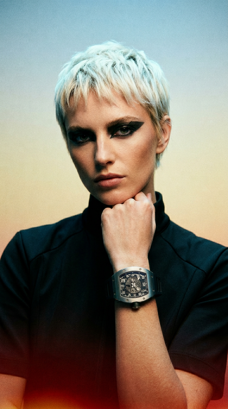 AI product shot of Richard Mille RM010 Titanium Rubber Strap