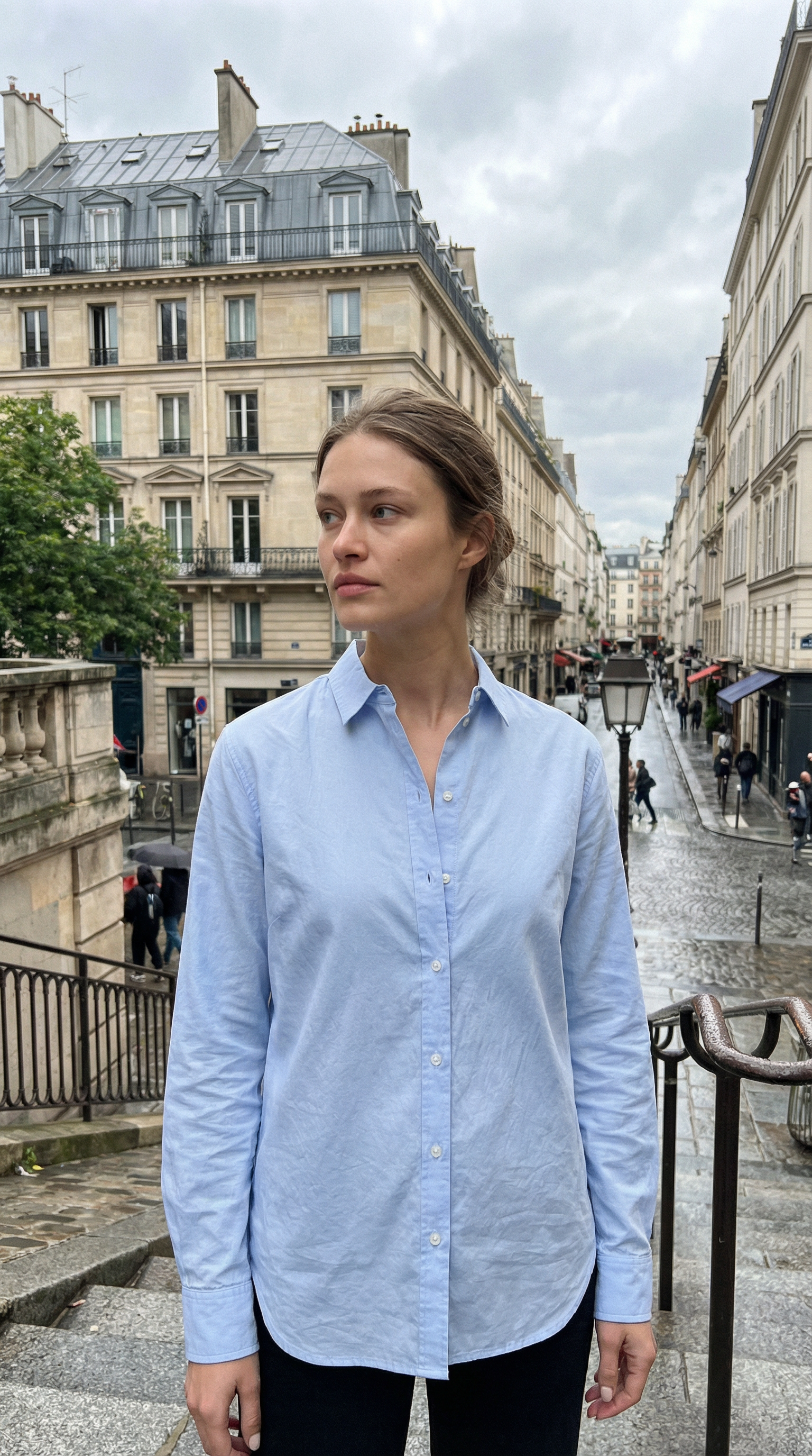 AI product shot of The Must-Have Shirt in Silky Cotton | Pale Blue