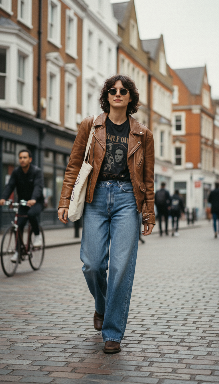 AI product shot of Donna Baggy Jeans - Stream Mid Used