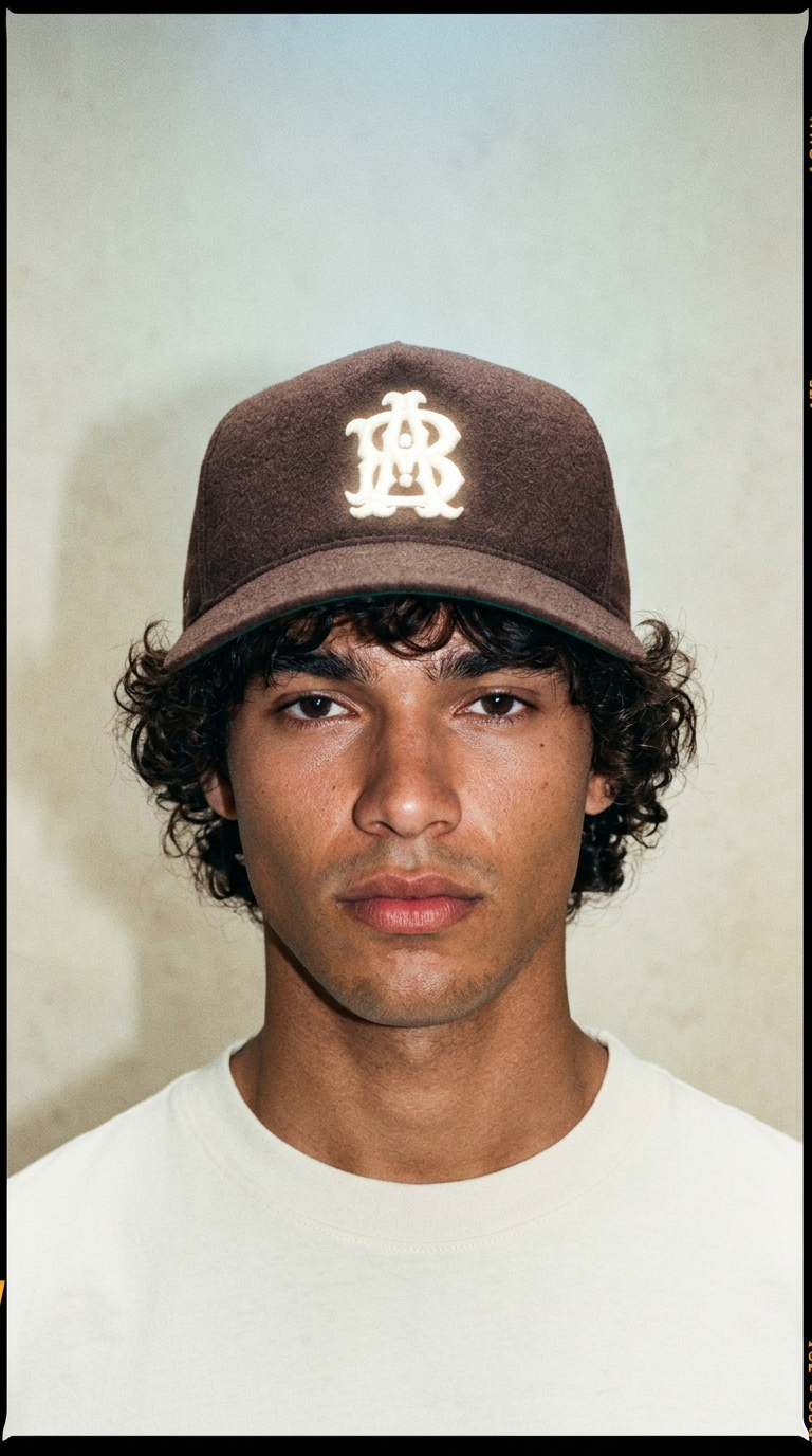 AI product shot of monogram cap wool
