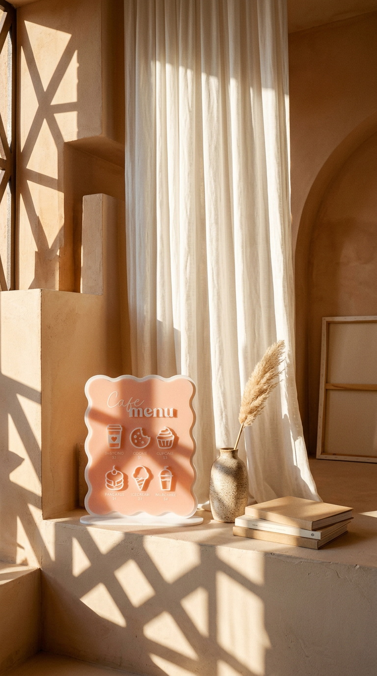 AI product shot of Cubby Menu - Scallop Rectangle