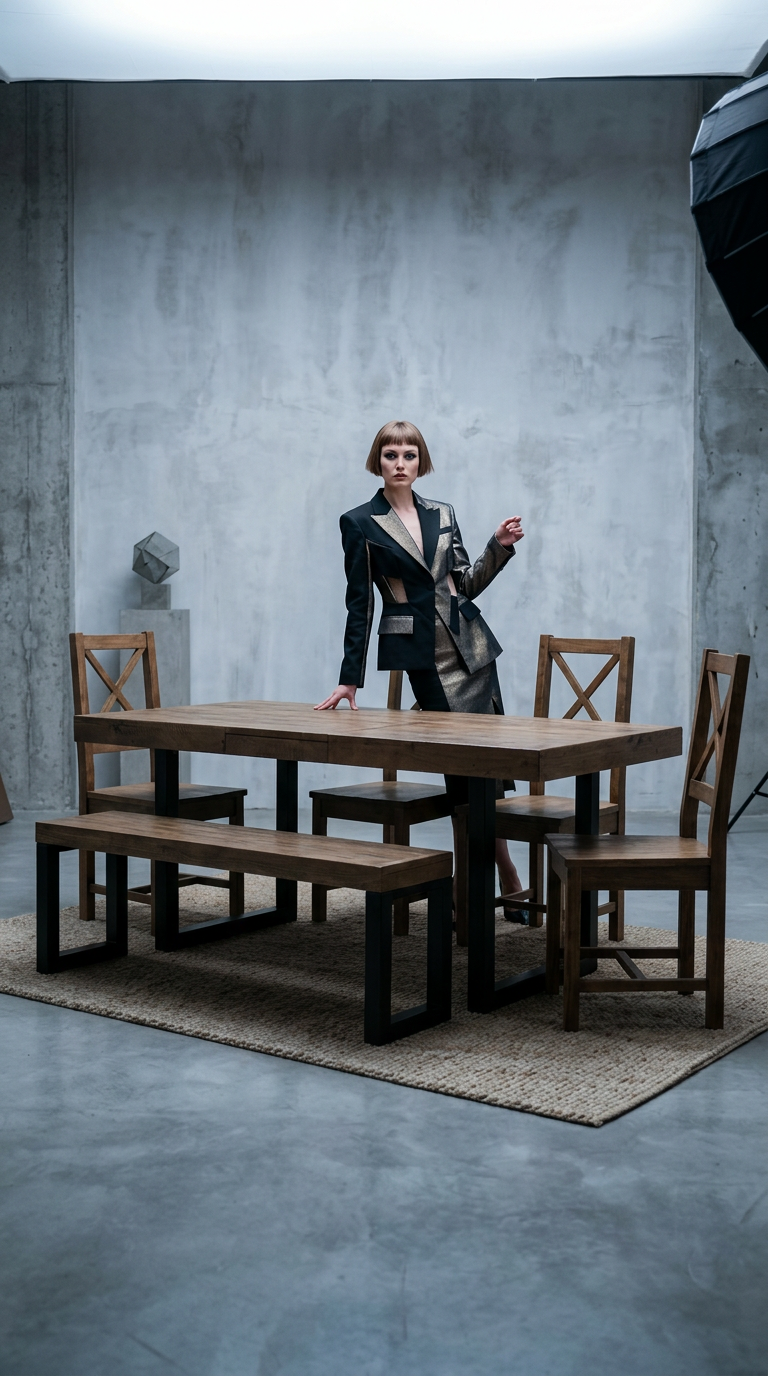 AI product shot of Brooklyn Extendable Dining Table (140cm - 180cm)
