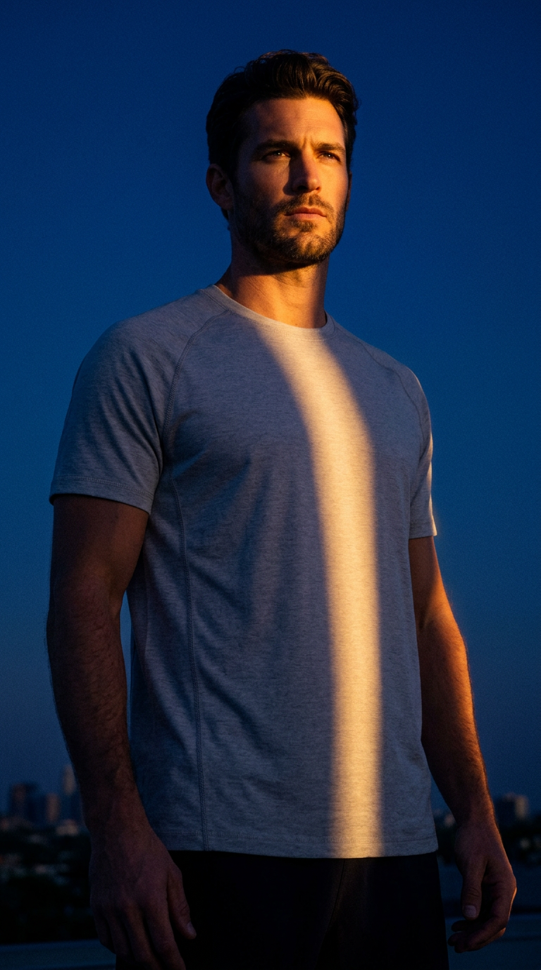 AI product shot of SUNICE Men's Grant Kinetic Short-Sleeve Performance Crew Neck T-Shirt - Down Grey Melange