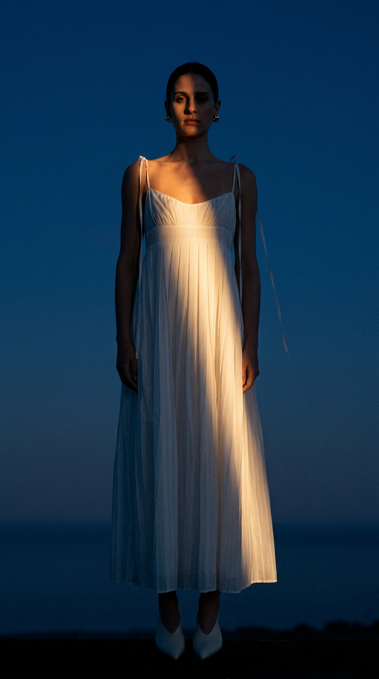 AI product shot of Maggie Dress - White