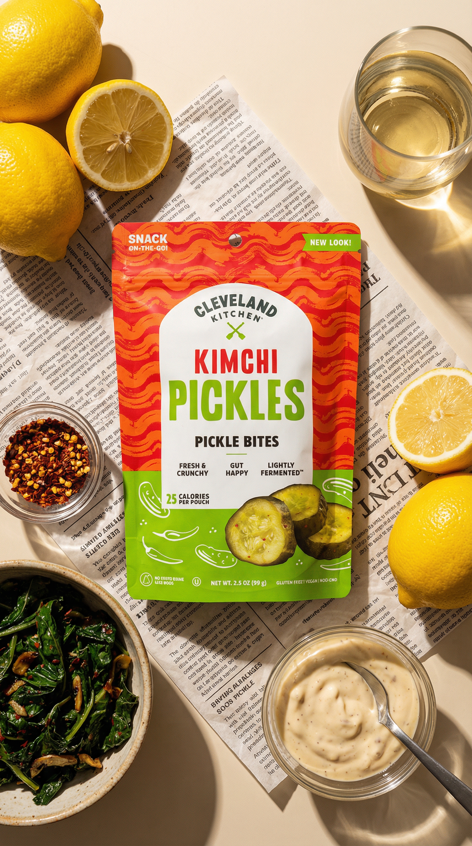 AI product shot of Single Serve Kimchi Pickle Bites