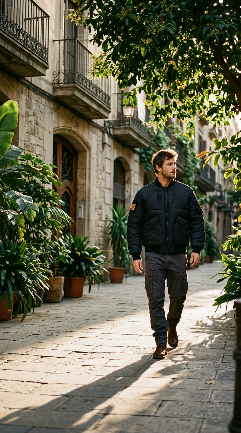 AI product shot of Warm bomber jacket "Kushoji"