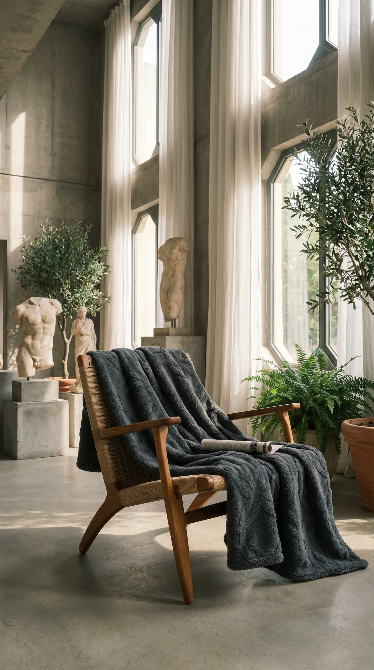 AI product shot of PHF Soft Sherpa Fleece Throw Blanket for Couch, 510GSM Fleece Lightweight Yet Warm Blanket, No Shed No Pilling, 50" x 60", Tufted Jacquard Cozy Thick Bed Throw for Home Decor Christmas, Dark Grey