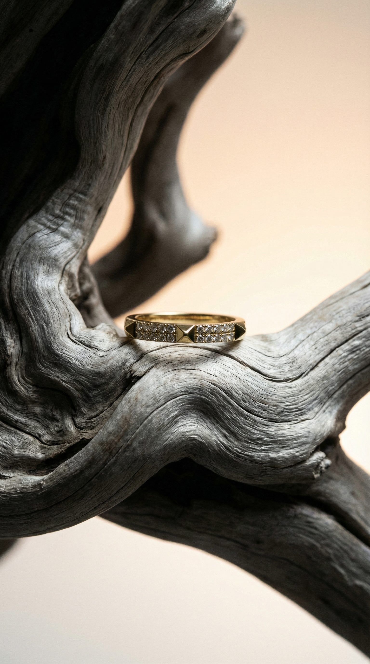 AI product shot of Diamond Studded Stackable Ring