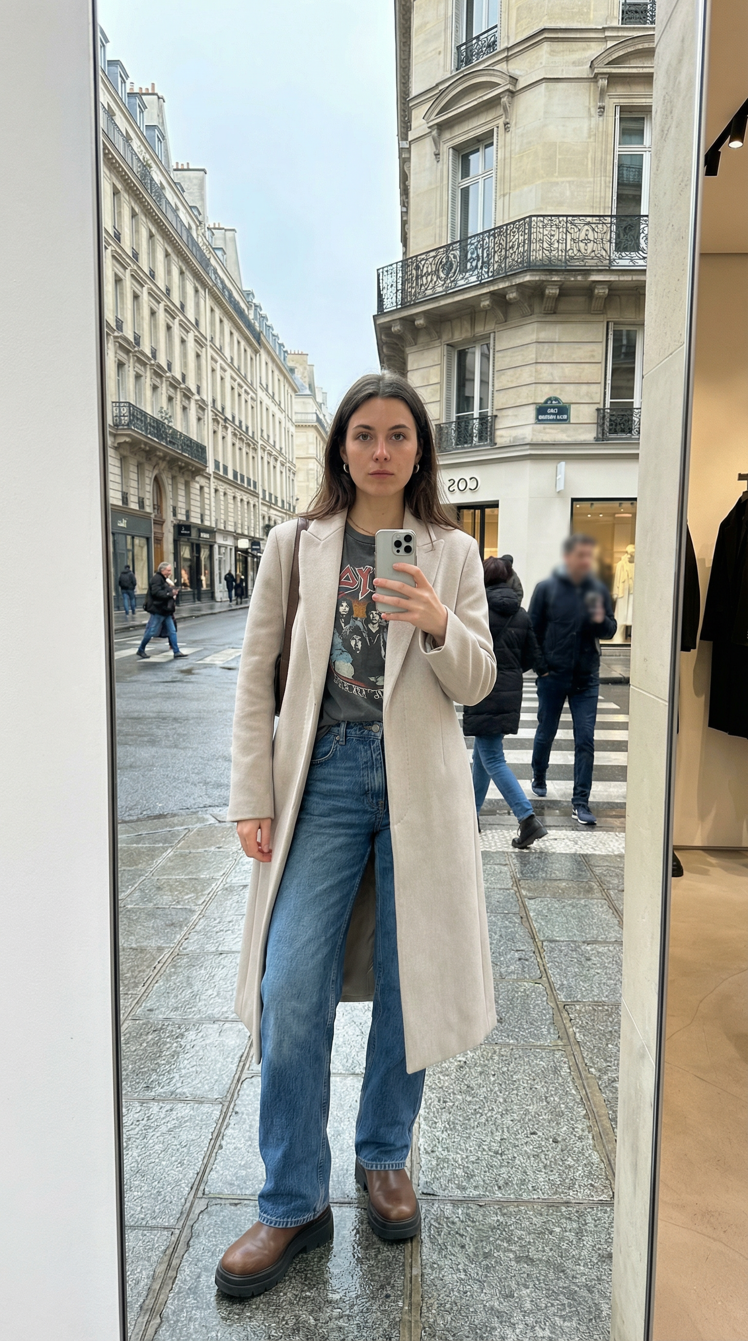 AI product shot of TAILORED WOOL-TWILL LONG COAT