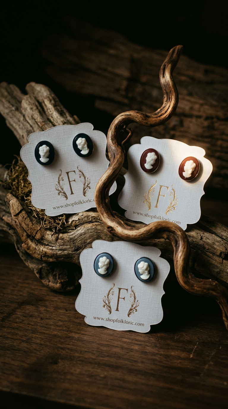 AI product shot of Winzling Cameo Studs