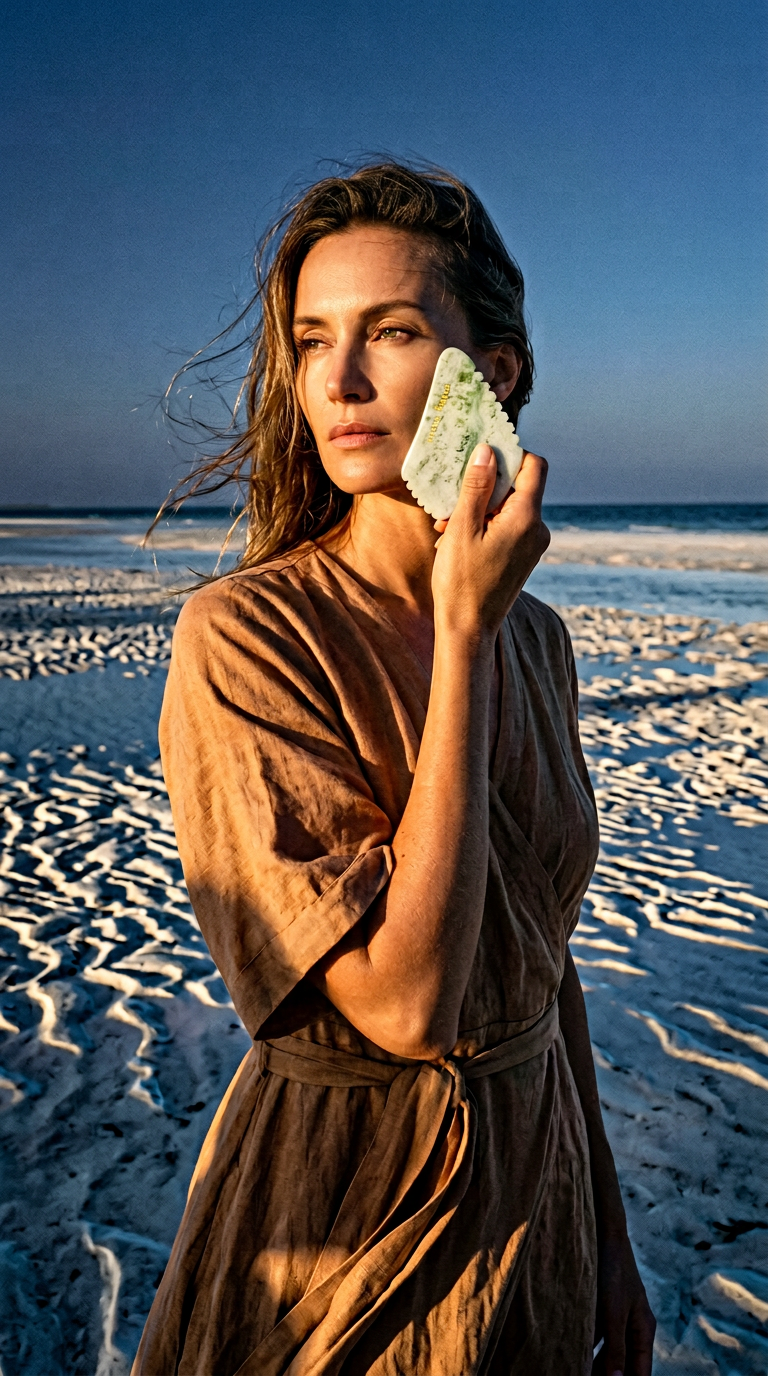 AI product shot of True Edge™ Gua Sha – Precision Tool for Facial Wellness & Tension Release