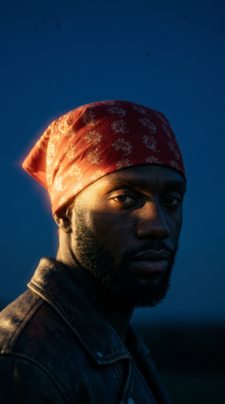 AI product shot of Paisley Bandana- Red