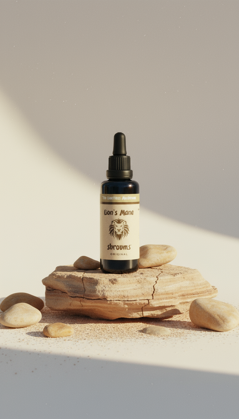 AI product shot of Lion's Mane Mushroom Extract