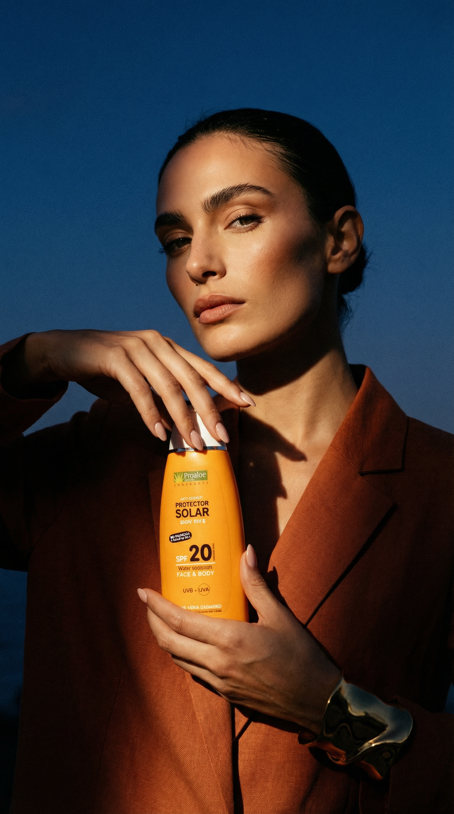 AI product shot of Protector Solar con Aloe Vera SPF 20 200ml