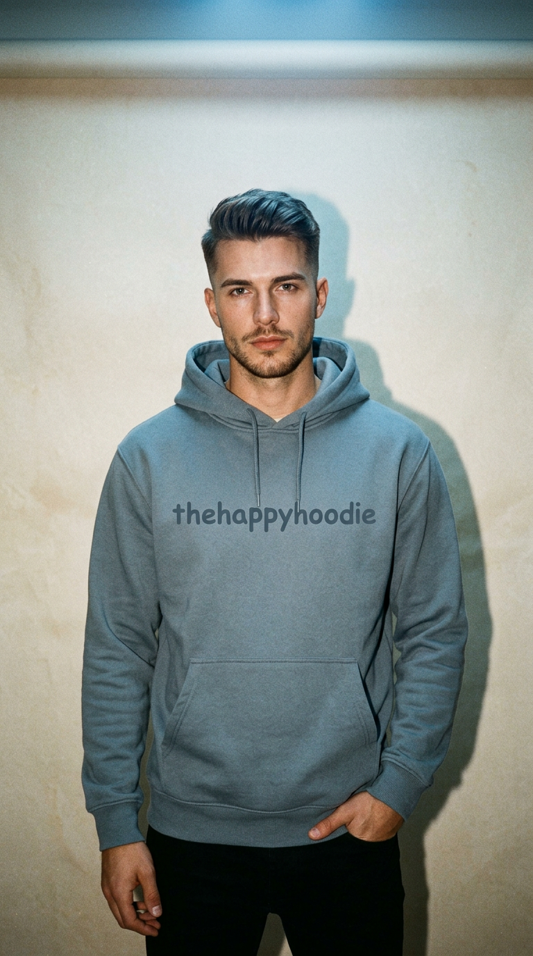 AI product shot of thehappyhoodie
