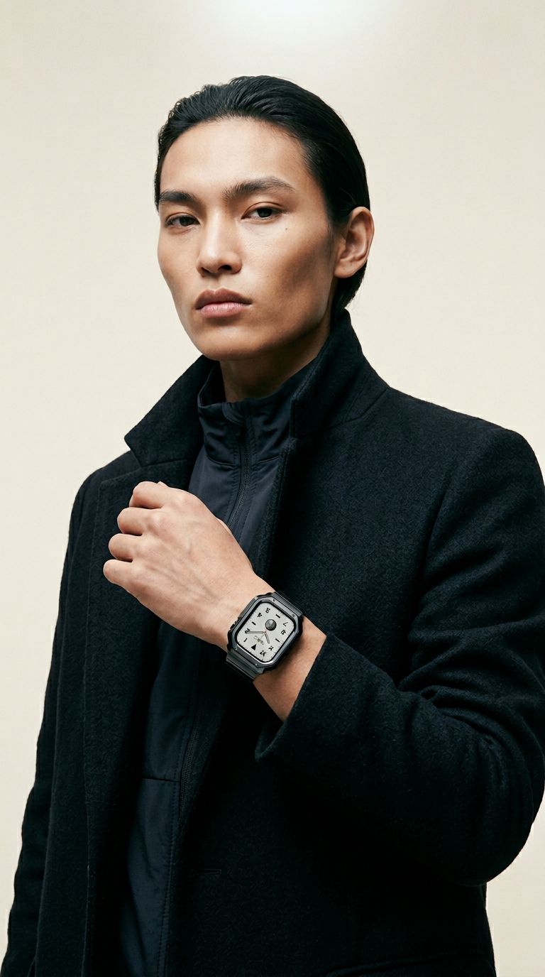 AI product shot of Culpa Stainless Steel Band + Case