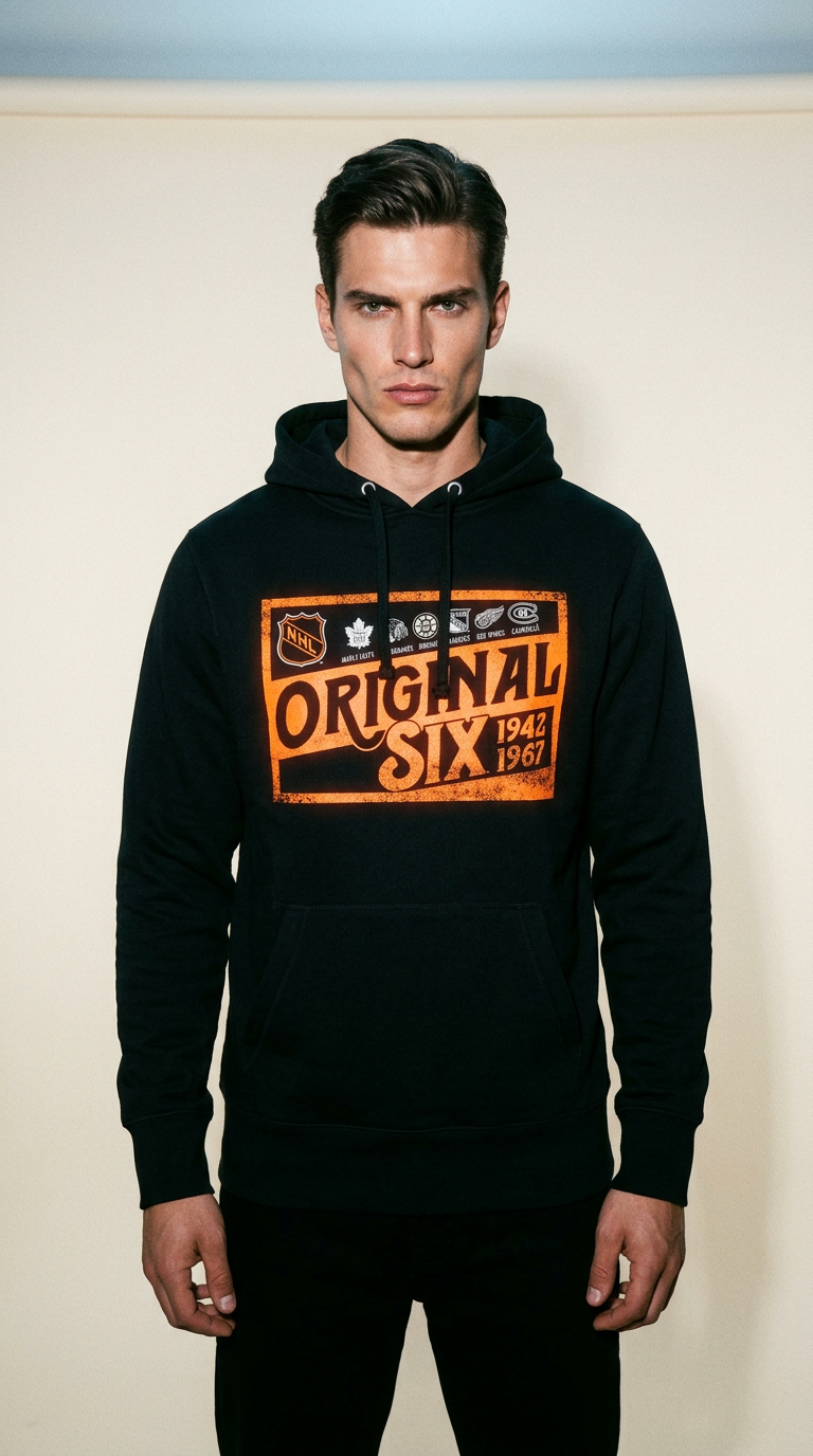 AI product shot of NHL ORIGINAL 6 PULLOVER HOODY
