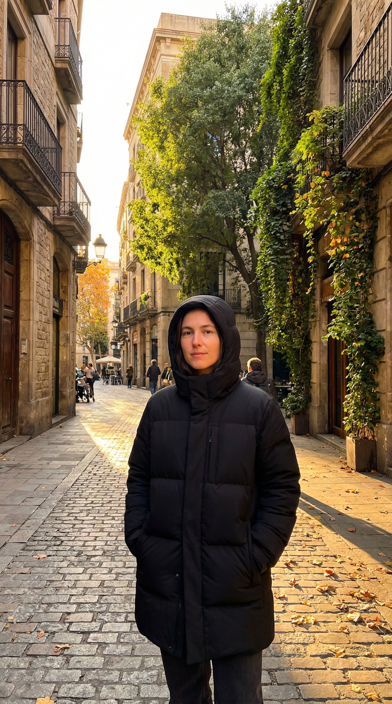 AI product shot of Ulla down jacket - Black