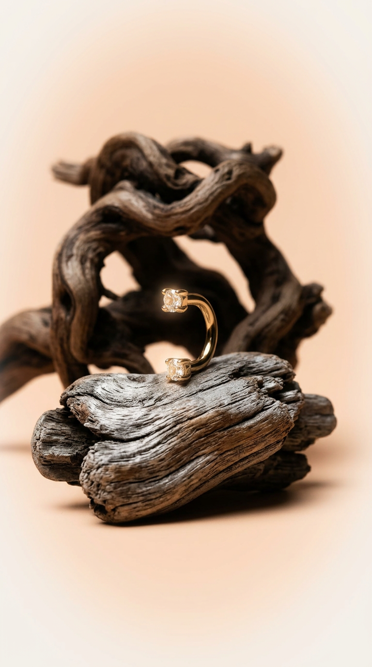 AI product shot of Frankie u hoop diamond piercing