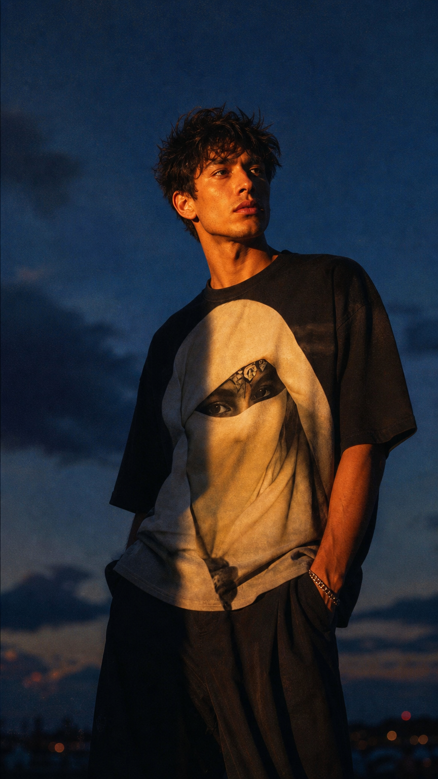 AI product shot of Eyes T-Shirt