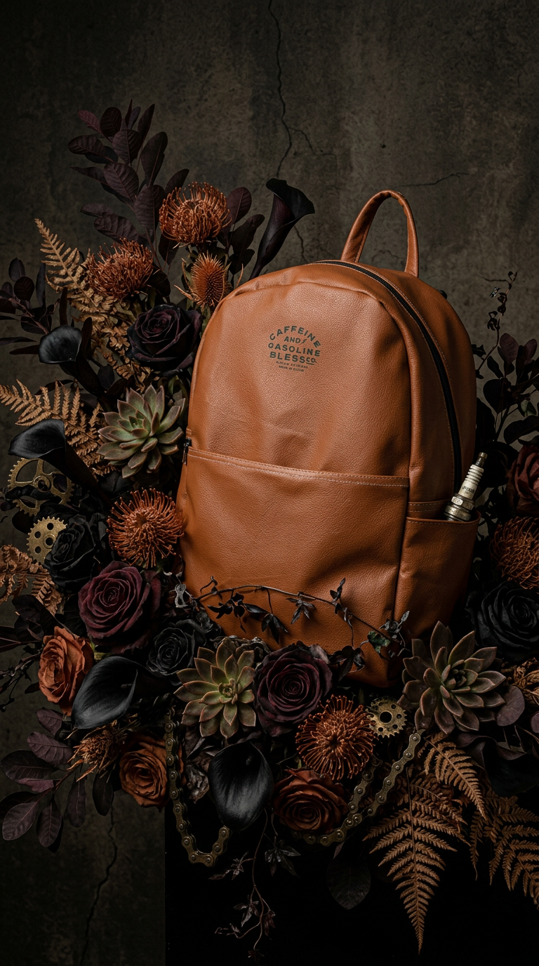 AI product shot of MOCHILA BLESS CAFFEINE AND GASOLINE BROWN