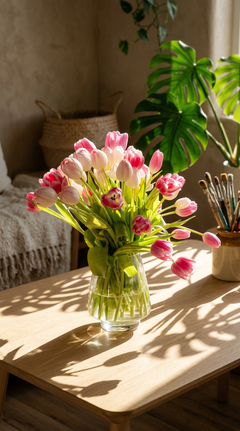 AI product shot of April Tulip Bouquets – Farm-Grown Tulips in Clyde, Ohio
