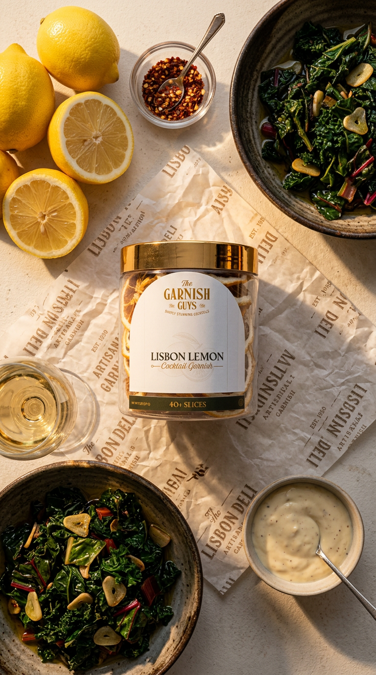 AI product shot of Lisbon Lemon Garnish