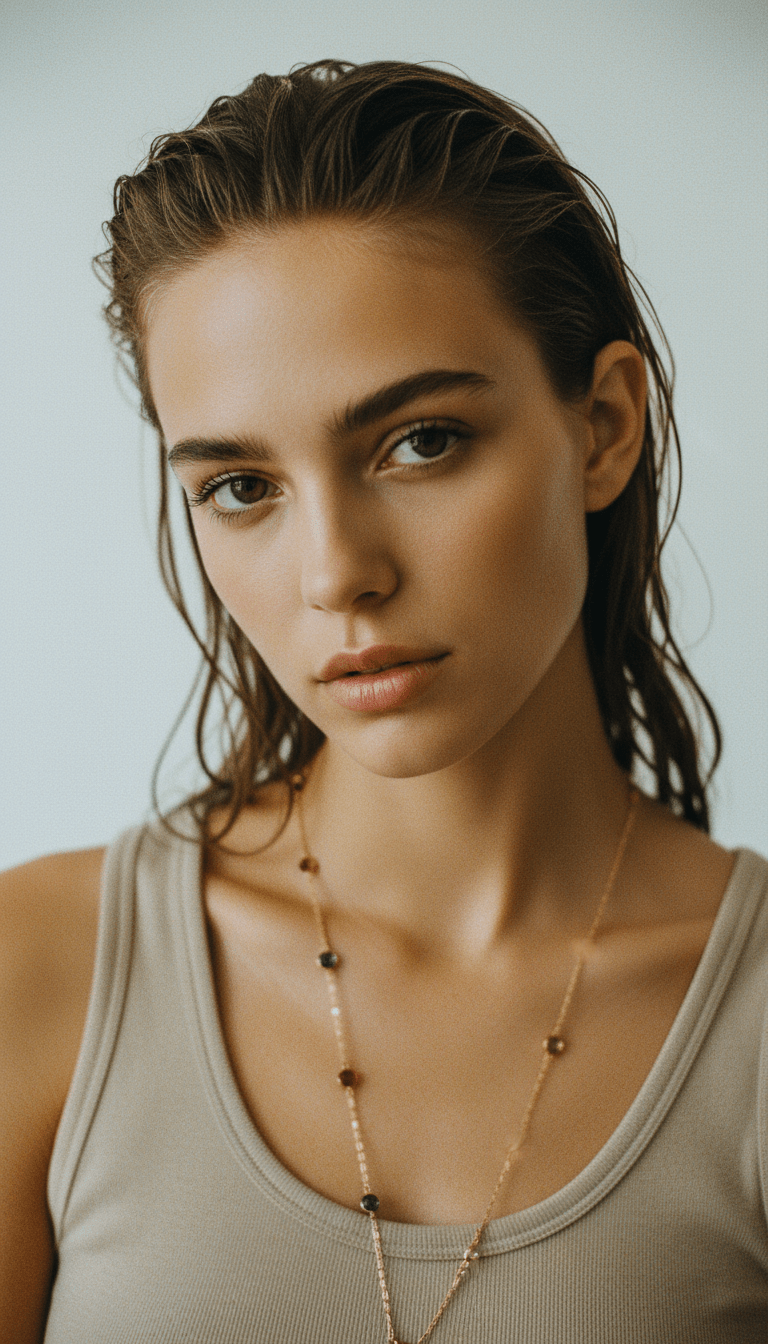 AI product shot of FOLLOW ME GOLD FILLED NECKLACE