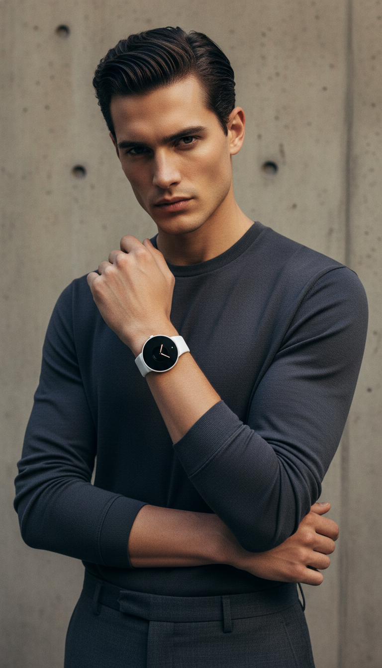 AI product shot of Google Pixel Watch 4