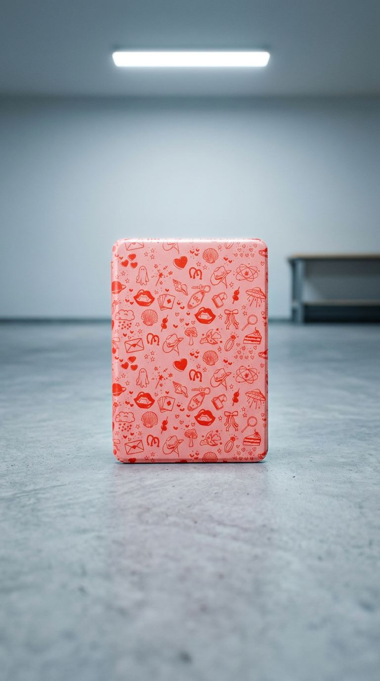 AI product shot of Bookworm Kindle case