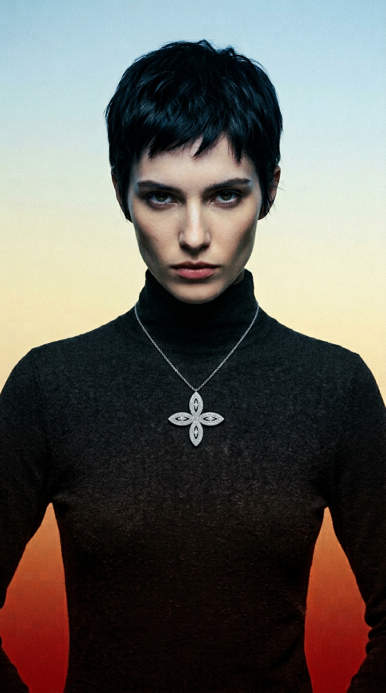 AI product shot of Durjini Sacrifice Diamond Marquise Cut White Gold necklace 15.50ct