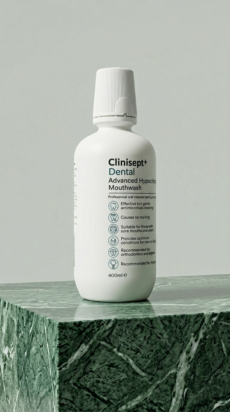 AI product shot of Clinisept+ Mouthwash