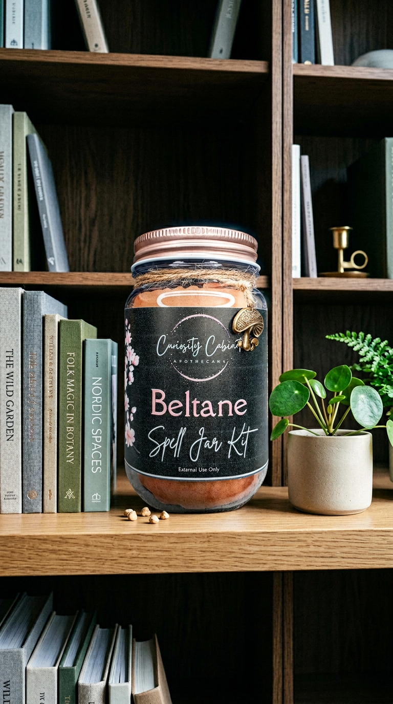 AI product shot of Beltane Spell Jar Kit: DIY Love & Abundance Magic, Beginner Witchcraft