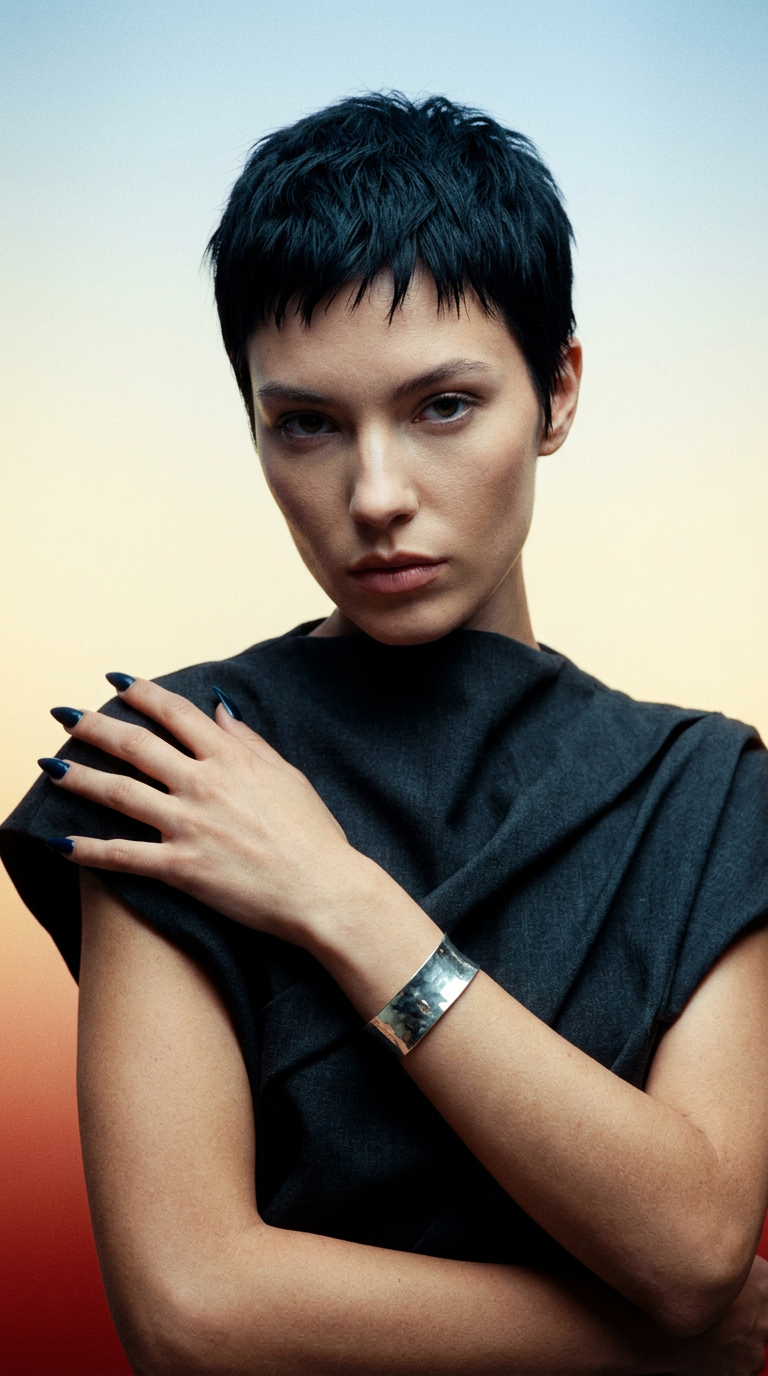 AI product shot of צמיד כסף קשיח