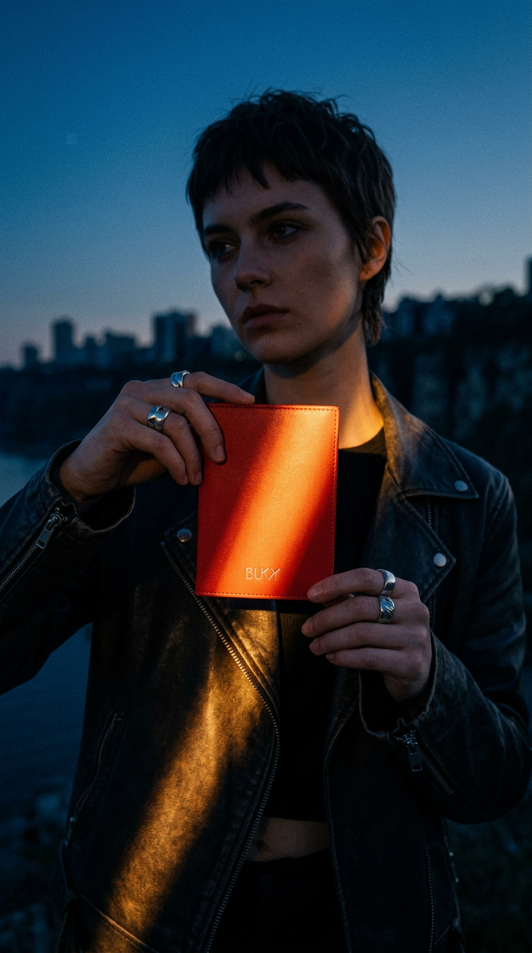 AI product shot of Passport cover / Poppy